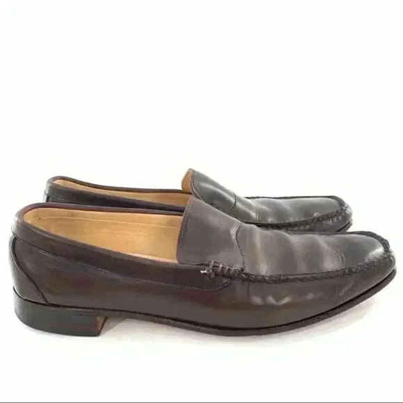 Allen Edmonds Campbell mens loafers size 9.5 D brown leather slip on main image 5